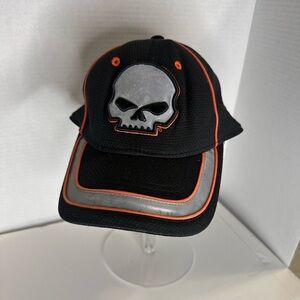 Harley Davidson Motocycles Willie G Skull Black Fitted Baseball Hat Size Sm/Md